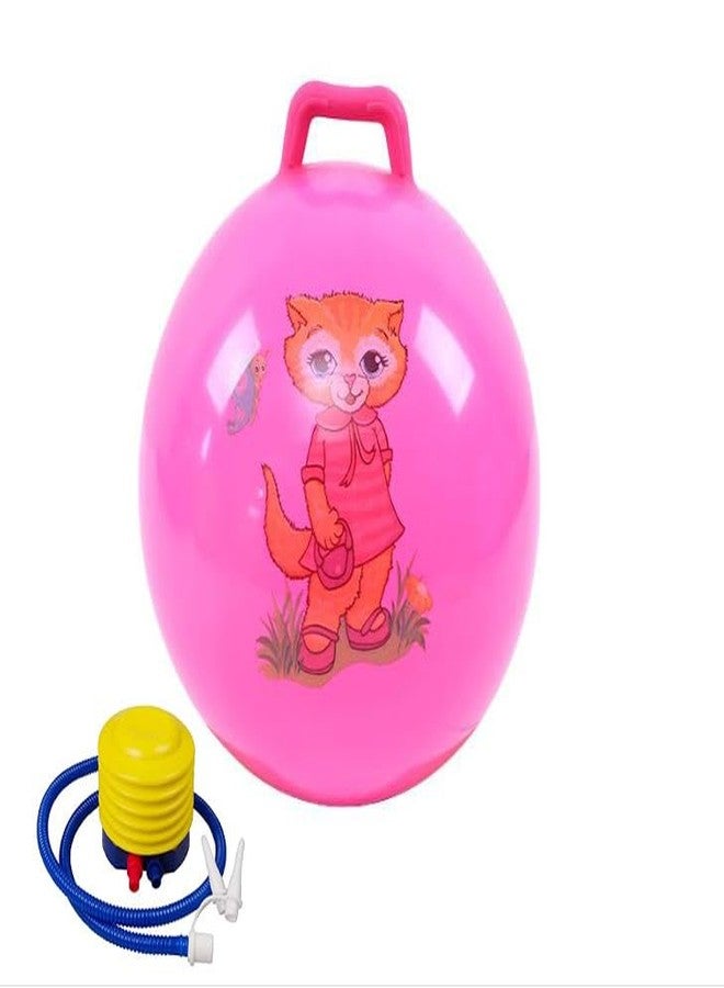 Dratal Hopper Ball, Jumping Ball, Hopping, Hoppity Hop for Kids Ages 3-12, Bouncy with Handles, Kangaroo Bouncer, Sit and Bounce || Pump Included || (Pink) - Image 1